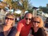 Jeanne, Frank & Becki enjoying the dockside sunshine at Sunset Grille. 